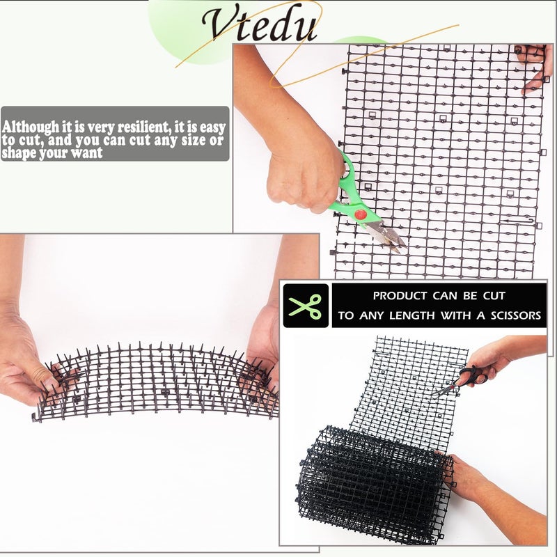 Vtedu Store Cat Deterrent Mat(6.5ft), Cat Repellent Mat, Cat Scat Mat,Cat Spikes with 8 Staples, Scat Mats for Pets(Cats, Dogs...) for Garden - Image 5